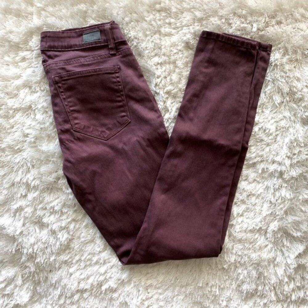 Paige Jeans Burgundy Stretch Skinny Sz 27
